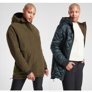 Athleta Vortex Reversible Down Jacket Parka sz M